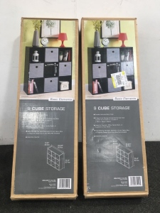 (2) 9 Cube Storage Shelfs