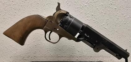 Armi San Marco 1851 Navy .36 Cal Black Powder Revolver, Brass Frame, Wood Grips, Italy, SN 05218