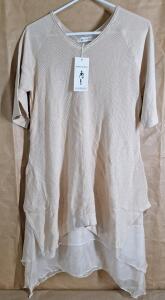 (5) Simply Couture - Women's Ruffle Knit Tops, Beige, (2) L & (3) XL