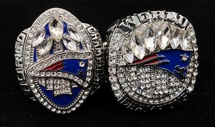 (2) Size 11 New England Patriots Replica Championship Ring