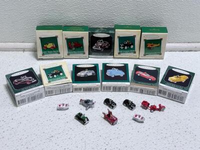 Hallmark Keepsake Kiddie Car Miniature Ornaments Lot w/ Boxes, Collector&rsquo;s Series, 19 Models