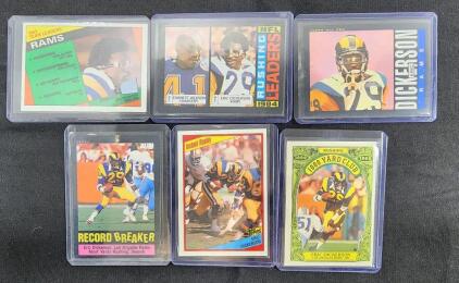 (6) Los Angeles Rams Eric Dickerson Football Trading Cards