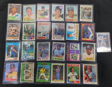 (25) Assorted 1960s-1980s MLB Stars Collection of Cards