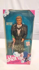 Sparkle Surprise Ken Doll 1992 Mattel, NRFB, Tuxedo, Bracelet & Rose, Barbie Line, 12"