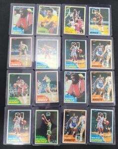(16) Vintage 1981 Topps Basketball Trading Cards