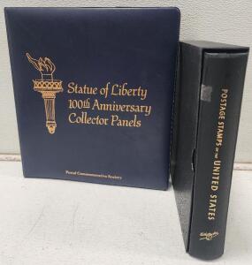 (1) State of Liberty 100th Anniversary Collector Panels Postal Commemorative Society (1) The White Ace Historical Album Commemorative Postage Stamps of the United States Book