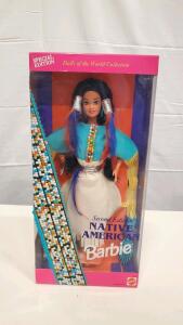 Native American Barbie Second Edition Dolls of the World Collection Mattel 17605 NIB 1994 11.5"