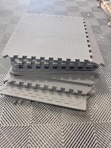 Gray EVA Foam Interlocking Floor Mats, 24"x24" x 0.5" Thick, Set of 8 Tiles, 32 sq ft Coverage