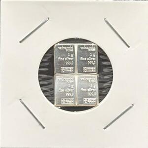 Valcambi 1g Silver Bars, 999.0 Purity, Set of 4, Swiss Made