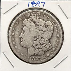 1897-O Morgan Silver Dollar, New Orleans Mint, 90% Silver, US Coin