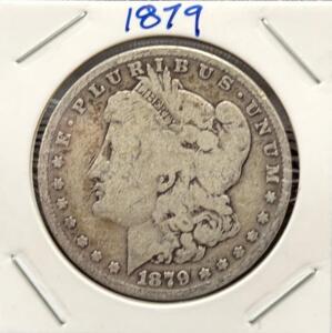 1879 Morgan Silver Dollar, U.S. One Dollar Coin, 90% Silver, Circulated