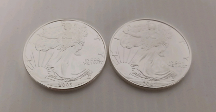 (2) 1oz Fine Silver Liberty Rounds