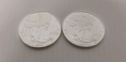 (2) 1oz Fine Silver Liberty Rounds