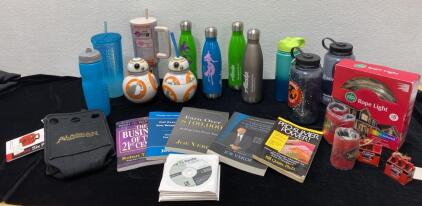 Beverage Containers- Rope Light- Buisness Books and CDs - Alaskaian Brewing Merch
