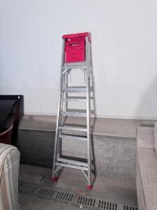 Werner Aluminum 5-Step Folding Ladder, Slip-Resistant Feet, Tool Tray Top, 10 Ft Reach