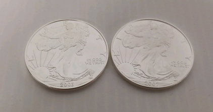 (2) 1oz Fine Silver Liberty Round