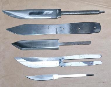 (5) Assorted Knife Blanks, 5.5", 5", 4.5", 4" & 2"