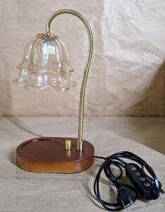 (1) Candle Warmer Lamp W/ Timer & Bulb, Dimmable, 13"T