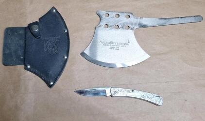 (1) Normark Hunters Skinning Axe & (1) Case 513 Lockblade Knife
