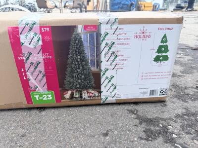 Holiday Time 7 ft Stanford Spruce Artificial Christmas Tree, 851 Tips, Metal Stand, Un-lit