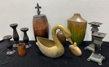 Brass Swan - Candle Holders - Home Decor
