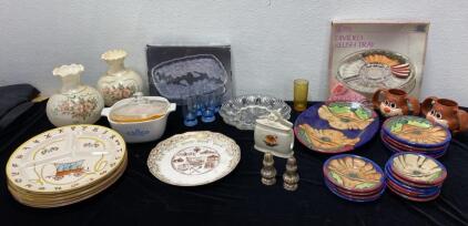 Silver Plated Salt and Pepper Shakers - Vintage Plates - Platters- Vintage Lamp Shades and More