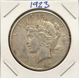 1923 Peace Silver Dollar, Philadelphia, 90% Silver, 38.1mm, 24g, Circulated, US Mint