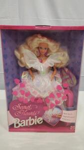 Secret Hearts Barbie, 1993 Mattel, 11.5" Blonde, Boxed, Color-Change Dress, Accessories Included
