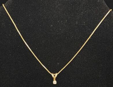(1) Diamond Solitaire Pendant 16" Necklace
