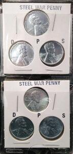 (6) Steel War Penny Coins Minted