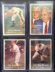 1956 Topps Baseball Cards Lot - Boyer Kazanski Sturdivant Harridge-Giles - 4 Cards
