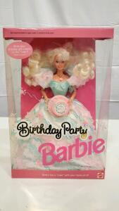 Birthday Party Barbie #3588 by Mattel, 1992, 11.5" Doll, Personalized Cake, NRFB, Vintage Collector