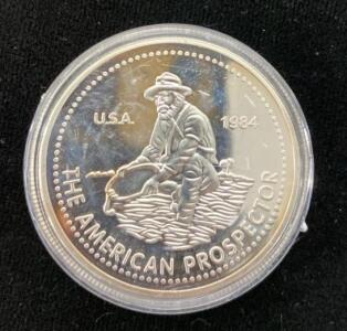 ( Unverified) Engelhard Silver Round, 1 Troy Ounce, .999+ Fine Silver, Globe Design, Encapsulated