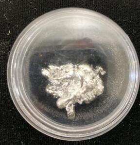 .999 Fine Silver Nugget, 11.77 Grams in Plastic Capsule, Raw Bullion
