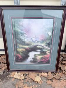 Thomas Kinkade Brookside Hideaway Limited Edition Lithograph Print 212/3850, Framed w/COA