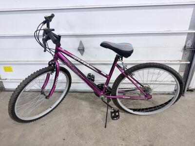 Sierra Quest 15 Speed Mountain Hybrid Bike, 26" Wheels, Purple, Rigid Frame, Thumb Shifters