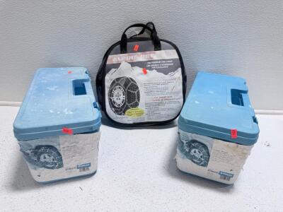 Peerless Alpine Premier Tire Chains, P/N 0196555, Fits 18+ Tire Sizes, with Storage Cases