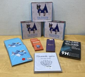 Screen Protectors- (3) IPad Cases - (3) Dog Grooming Hammock