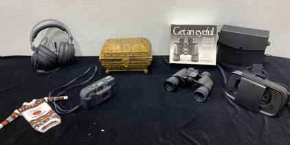 Bushnell Binoculars with Case - Ricoh Camera- Razer Gaming Headphones- VR Headset and More (Unable to Test Items)