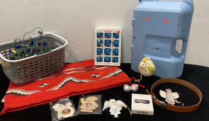 Glass Ornaments- Heavens Little Angel&rsquo;s Ornaments- Rubbermaid 6 Container- Rug and More