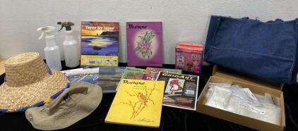 Painting and Beading Books - Denim Bag - Hats - Clear Plastic Bags