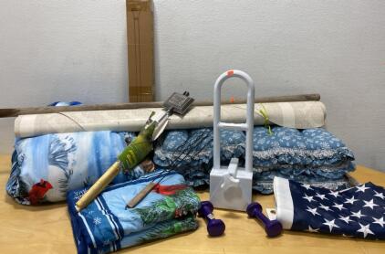 Camping Cookers - American Flag - (6) Seat Cushions- Tension Bar and More
