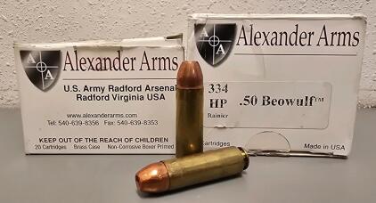 (37) Rounds Of .50 Beowulf, Alexander Arms, 334 HP