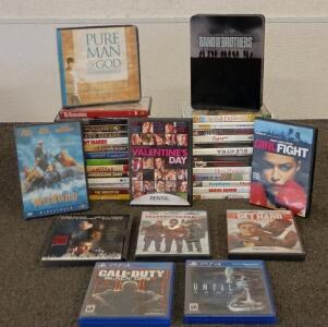 Variety of DVD Movies (Band Of Brothers 6 Disc, Girl Fight, Get Hard A Time To Kill, The River Wild, Pure Man of God Conference), PS4 (Call of Duty Black Ops III, Until Dawn) and much More