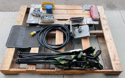 Craftsman Universal Jig for Bench Saws 9-3231, Folding Camp Chair, Hardware, Mechanics Creeper, and Power Cord, Lot
