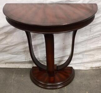 Mahogany Half-Moon Console Table, Made in China, Traditional Fluted Trim Design