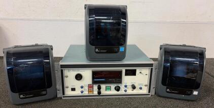 femto-TECH U24 Tritium Monitor with Three Zebra GX420t Thermal Label Printers, Air Monitoring