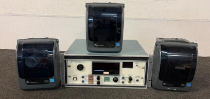 Femto-Tech U24 Tritium Monitor with 3 Zebra GX420t Desktop Thermal Printers, 203 dpi, 2015
