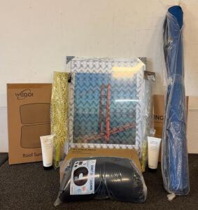 (1) Donut Seat Cushion, (1) Anime Kawaii Stitch Rug, (1) Canvas Picture Frame, And So Much More!!
