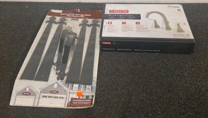 Delta Portwood 35770LF-SP 2-Handle Bathroom Faucet, Crown Bolt Fleur de Lis Garage Door Kit